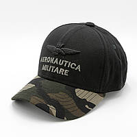 Зручний бейс Aeronautica Militare чорний, кепка на літо чоловіча/жіноча (S), бейсболка з вишивкою