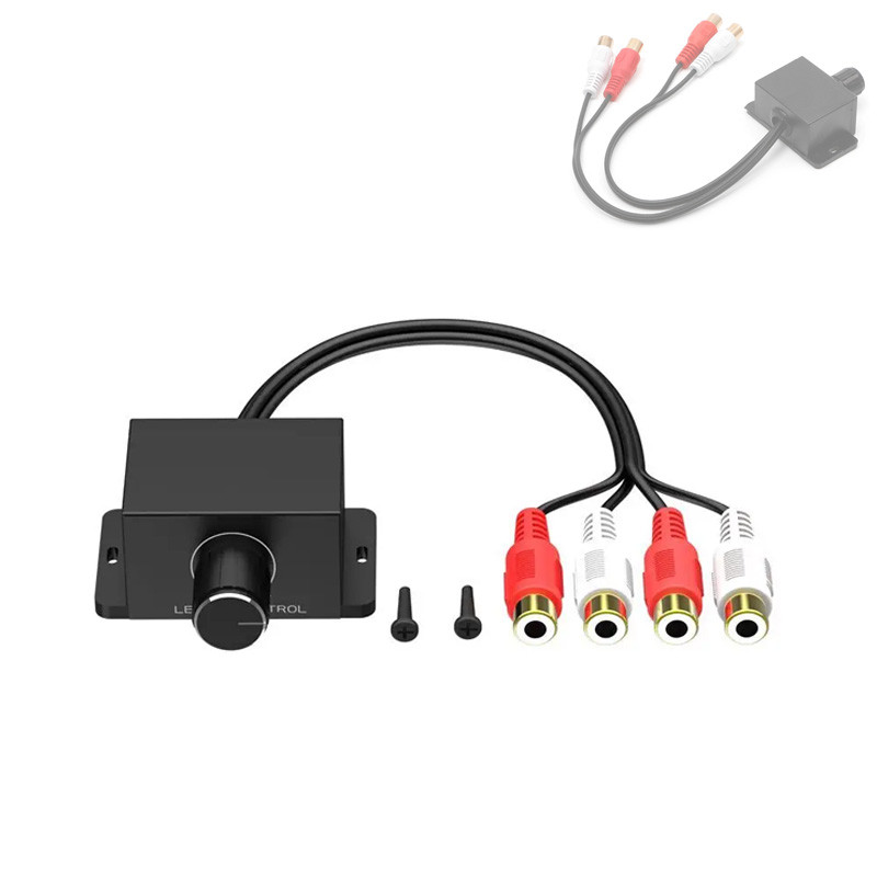 Виносний регулятор рівня звуку RCA–RCA для підсилювача, регулятор басу, 2 RCA, фото 1