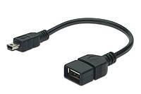 Адаптер Digitus USB-A to miniUSB 0.2m Black (AK-300310-002-S)