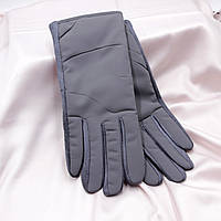 Зимние теплые сенсорные перчатки, Манжет рубчик, Перчатки женские серые, Плащовка + кашемир