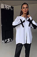 Стильная женская рубашка со вставками 42-46; 48- 52коттон