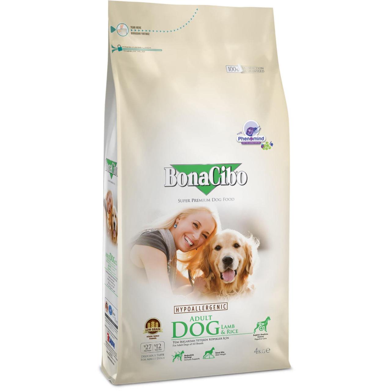 Сухой корм для взрослых собак суперпремиум класса BonaCibo Adult Dog Lamb&Rice Ягненок 4 кг (BC406168) - фото 1 - id-p2167149607