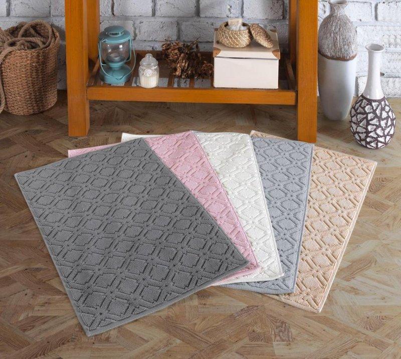 Килимок для ніг 50*80 см на бавовняній основі поштучно (Grid1300-pudra) 3132_grid1300_pudra G-Rich, фото 1