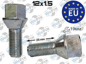 Болт колісний М12х1,5х25 конус цинк ключ 19