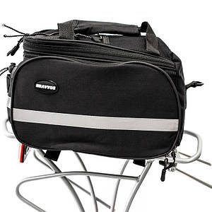 Велосумка на багажник 30*21*17см чорний BRAVVOS DT-001 водоотталк. матеріал