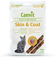 Полувлажные лакомства Canvit Skin & Coat для кожи и шерсти для кошек 100 г (can514076)