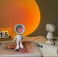 Настільний світильник Астронавт дитячий, акумуляторний нічник із різним світінням (7 кольорів) Космонавт White