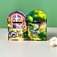 Деревянный сортер-комодик "Дикие и домашние животные". Развивающая игра для детей от 3 лет