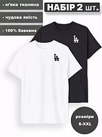 Футболка унисекс Los Angeles чёрная и белая лёгкая хлопок LA (размеры M, L, XL, XXL )