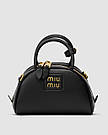 Жіноча сумка Міу Міу чорна Miu Miu Black Leather Top-Handle Bag, фото 3