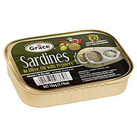 Сардинки в оливковій олії Grace Sardines in Olive Oili with Peppers, 106г