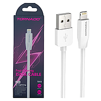 Кабель USB-Lightning TORNADO TX13 (2.4A/2м) білий