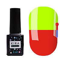 Термо гель-лак Kira Nails №T07 (кирпично-красный, при нагревании кислотно-желтый), 6 мл