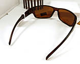 Спортивні сонцезахисні окуляри вузькі VAN REGEL коричневі овальні модні, окуляри спортивні від сонця унісекс, фото 5
