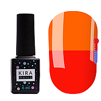 Термо гель-лак Kira Nails №T08 (приглушенный красный, при нагревании кислотно-оранжевый), 6 мл