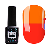 Термо гель-лак Kira Nails №T10 (красно-коралловый, при нагревании яркий оранжевый), 6 мл