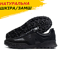 Мужские черные кроссовки New Balance кожаные, Спортивные осенние кроссовки из натуральной кожи *240-93 черн*