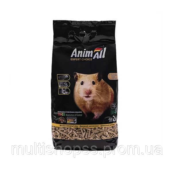 Наповнювач універсальний для котів, гризунів і птахів AnimAll Деревний вбиральний 2 кг (6 чи MP, код: 7623653