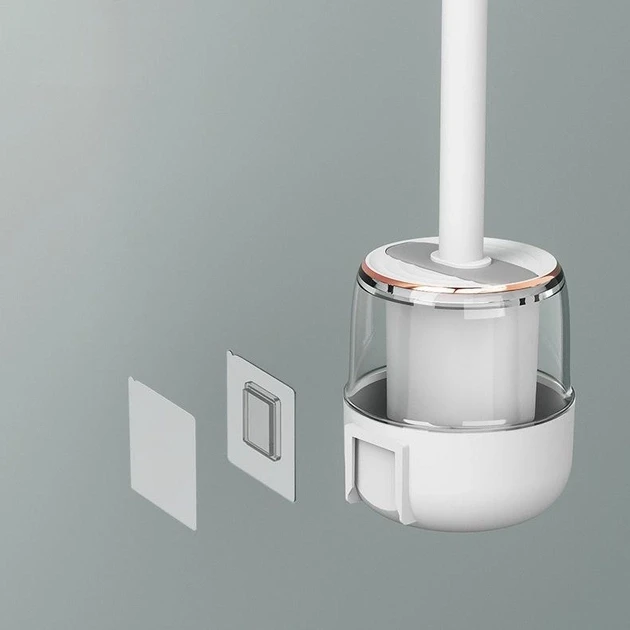 Туалетный ершик Wenko Toilet Brush для унитаза, силиконовая щётка, с настенным держателем 36х10х4,5 см (F-S)