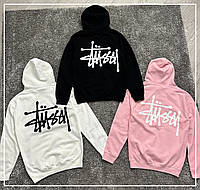 Худи Stussy c карманом Худи оверсайз с принтом на спине Stussy оригинал мужские женские худи Розовый