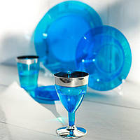 Уцінка! Комплект 6 шт. Келихи для вина пластикові багаторазові Capital For People сині