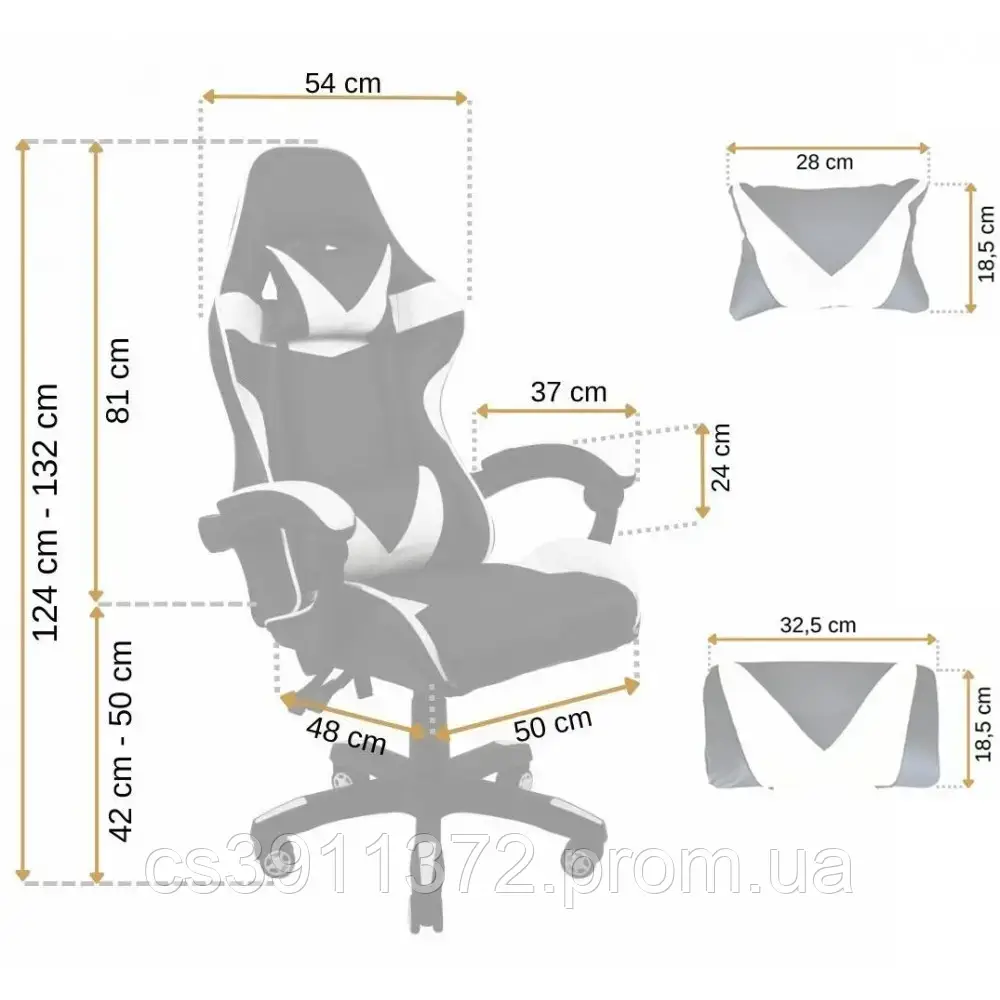 Геймерские кресла белого цвета Bonro Prestige, Компьютерное кресло геймерское pro gamer, Кресло для пк - фото 8 - id-p2167218908