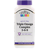 Омега 3-6-9 21st Century Triple Omega Complex 3-6-9 90 Softgels TV, код: 7517405