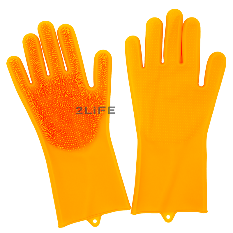 Перчатки силиконовые многофункциональные уборка, чистка, мытье посуды, ухваты 2Life Оранжевый ML, код: 1680514 - фото 1 - id-p2167205536