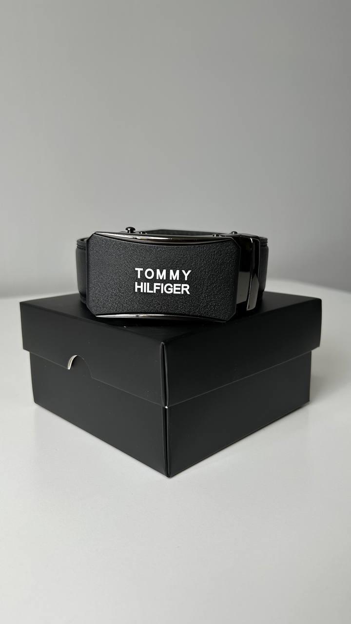 Чоловічий ремінь Tommy Hilfiger Томмі Хілфігер застібка автомат брендовий у подарунковій коробці