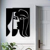 Сучасна картина на стіну, дерев'яний декор для дому "Дівчина мозаїка", декоративне панно 20x25 см