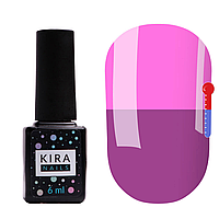 Термо гель-лак Kira Nails №T19 (фиолетовый, при нагревании приглушенный розовый), 6 мл