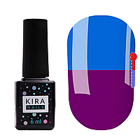 Термо гель-лак Kira Nails №T20 (насыщенный фиолетовый, при нагревании яркий голубой), 6 мл