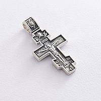 Серебряный православный крест Распятие Архангел Михаил 132784 Оникс 6.6 г CP, код: 6840769