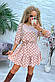 Коротке вільне плаття у квітковий принт з рукавами 3/4 та поясом на талії (р. 42-52) 7PL5625, фото 5