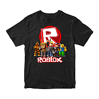 Футболка черная с принтом онлайн игры Roblox Персонажы игры Roblox Роблокс Кавун 3-4 года ФП0 FG, код: 8379650