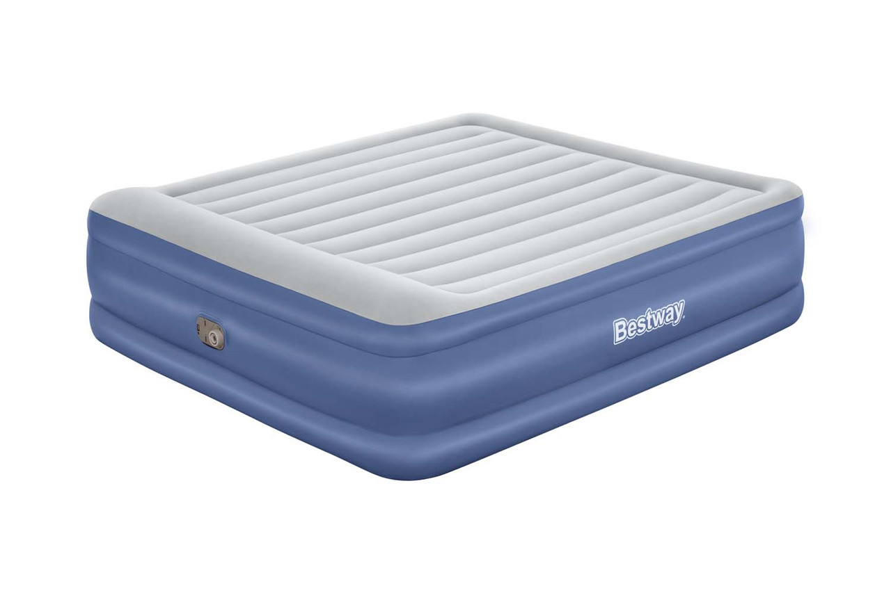 Надувна велюр ліжко 67692 Bestway 203-193-56 см, з вбудованим електронасосом