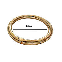 Кольцо карабины металлические Ø 38 мм золото для сумок застежка фурнитура