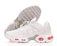 Кроссовки женские Nike Air Max TN Plus белые, Найк Аир Макс ТН текстиль. код KD-14615