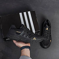 Мужские летние кроссовки adidas сетка, черные адидас на лето / adidas кросівки чоловічі