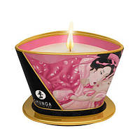 Массажная свеча Shunga Massage Candle Rose Petals (170 мл) с афродизиаками Sisi