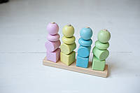 Детская деревянная игрушка. Сортер цветной, разные фигуры. Экопродукт. 23х16см