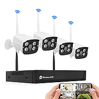 Готовий комплект відеоспостереження для приватного будинку та дачі на 4 камери з реєстратором, обладнання для відеон