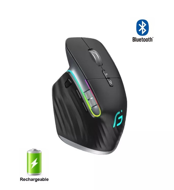 Миша бездротова ігрова безшумна з акумулятором і підсвіткою Gamous M10 Black 2,4G+Bluetooth