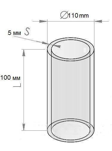 Скло боросилікатне D110мм H100мм