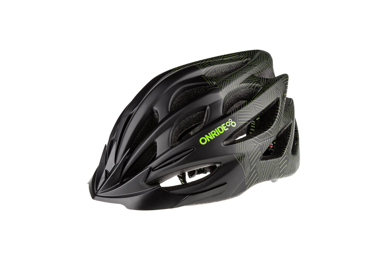Велосипедний шолом OnRide Mount L 58-61 см Чорно-зелений