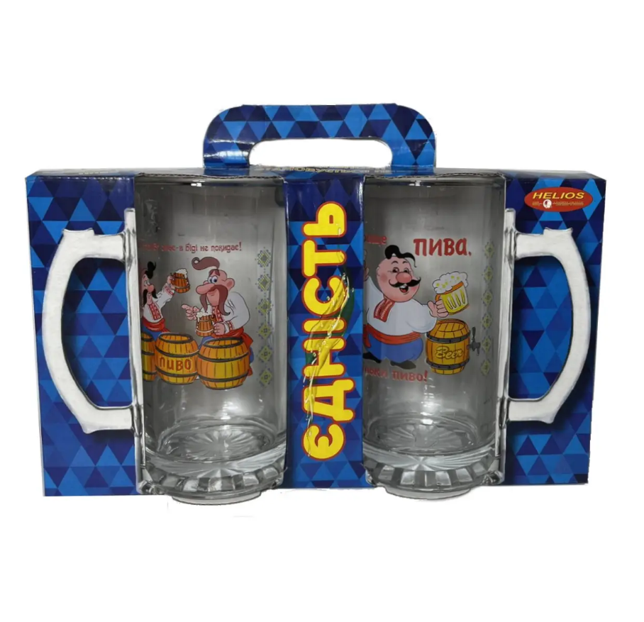 Набір кухлів для пива Приколи MIX 500мл 2шт Helios 8216, фото 1