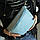 Жіноча шкіряна бананка, сумка з натуральної шкіри, стильна блакитна жіноча сумочка, фото 3