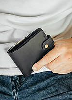 Чоловічий гаманець із натуральної шкіри, місткий гаманець, чоловічий на кнопці гаманець із Crazy Horse