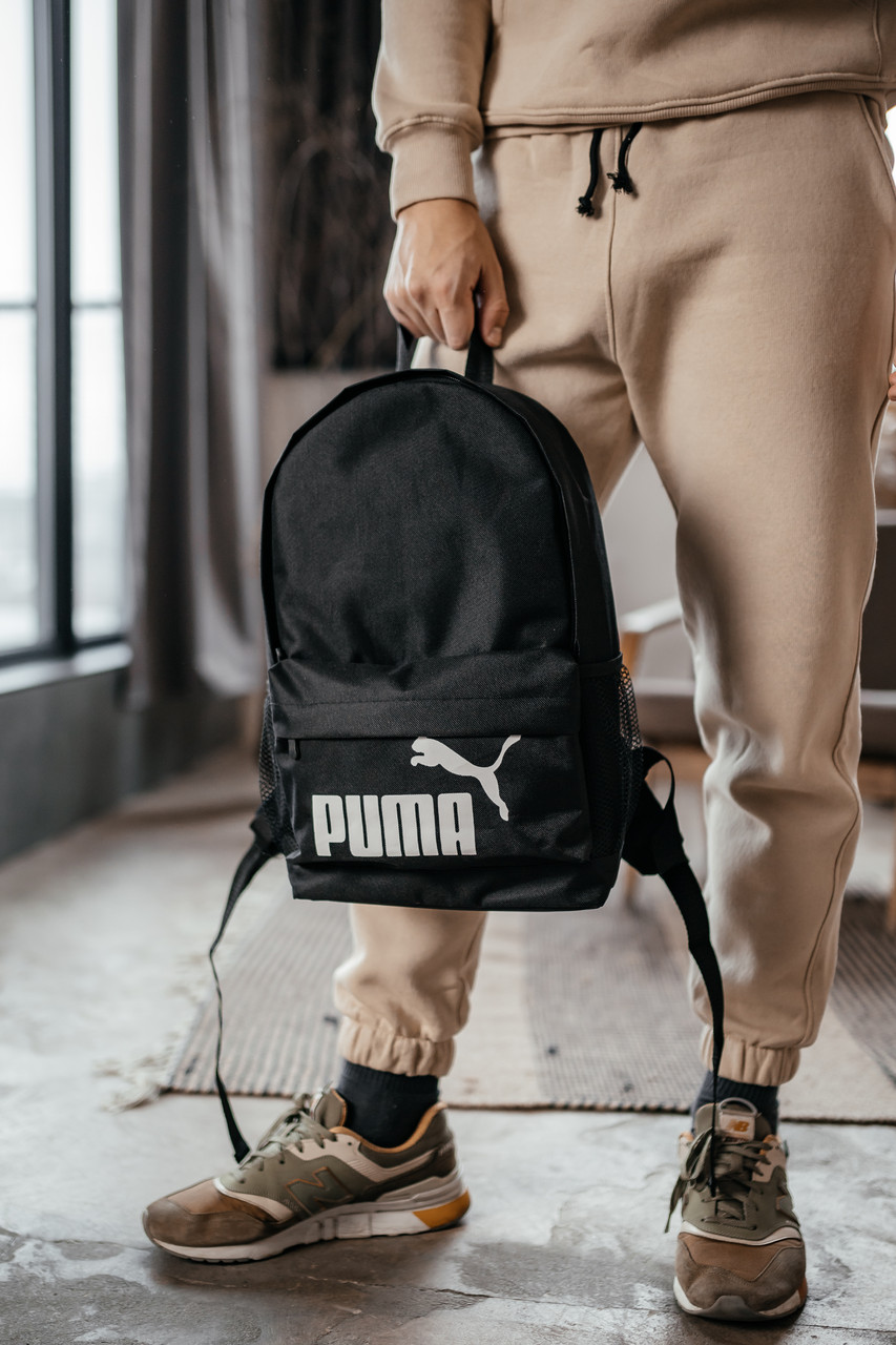Рюкзак спортивний чоловічий міський чорний Puma, молодіжний місткий рюкзак