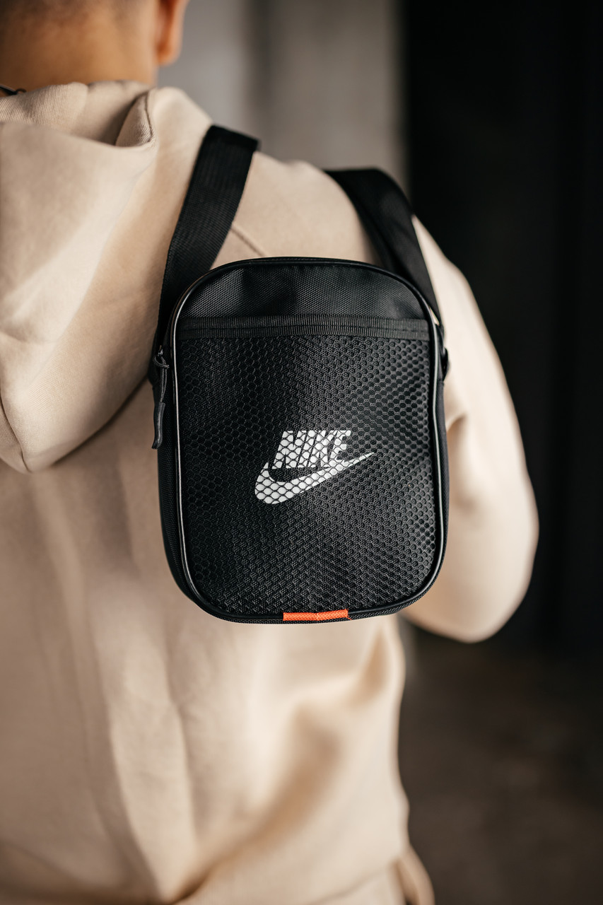 Чоловіча барстека Nike сітка, сумка через плече, текстильна барсетка на три відділення, брендова сумка